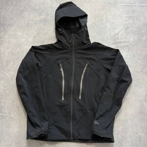 MEC Softshell Jacket Women L Black Hooded Gorpcore Technical Techwear Zip